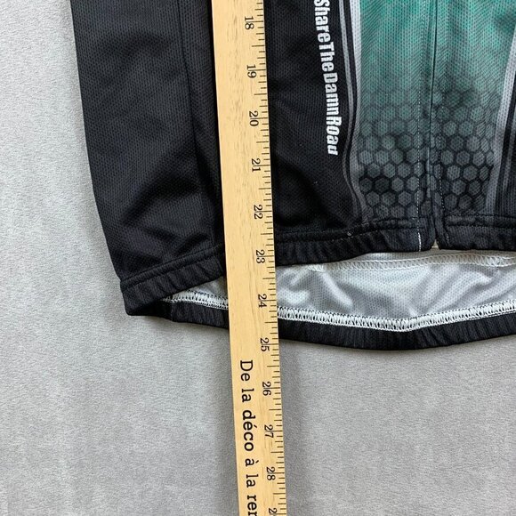 Share The Damn Road Mens Cycling Jersey Small White Green Full Zip Shirt Thanks - Picture 7 of 7